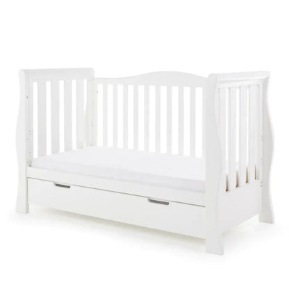 Obaby Stamford Luxe Sleigh Cot Bed - White