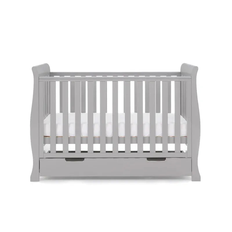 Obaby Stamford Mini Sleigh Cot Bed - Warm Grey
