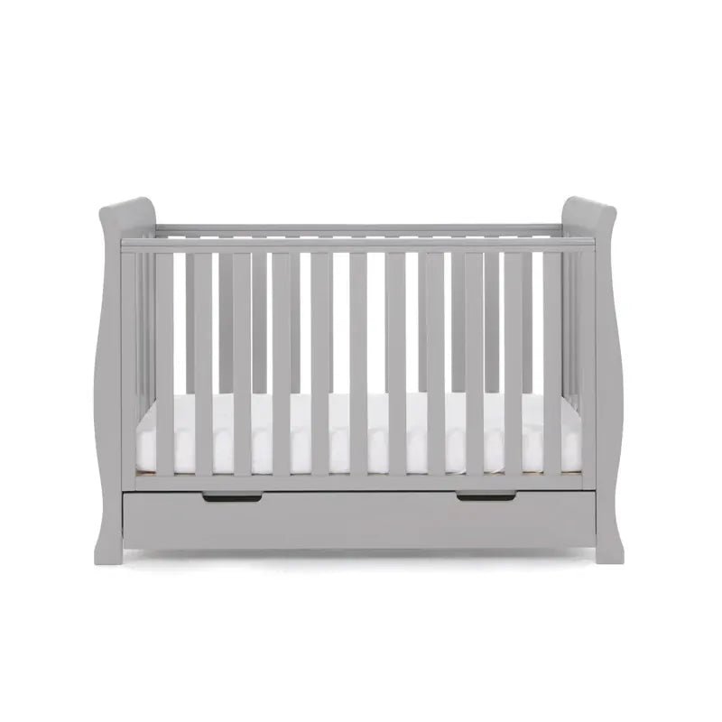Obaby Stamford Mini Sleigh Cot Bed - Warm Grey