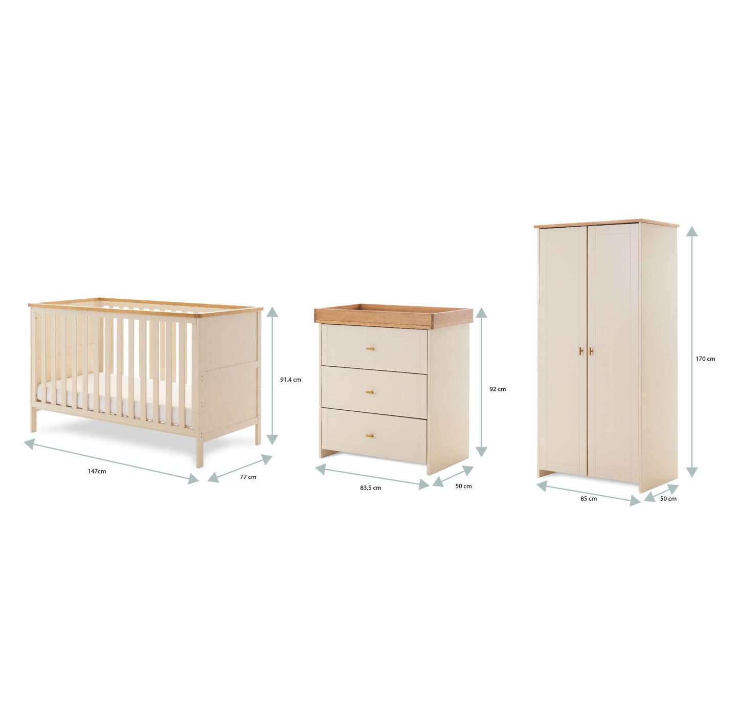 OBaby Evie (3 Piece) Room Set - Cashmere