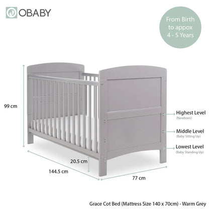 Obaby Grace (2 Piece) Room Set - Warm Grey