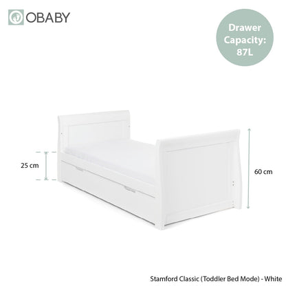 Obaby Stamford Classic Sleigh (2 Piece) Room Set - White