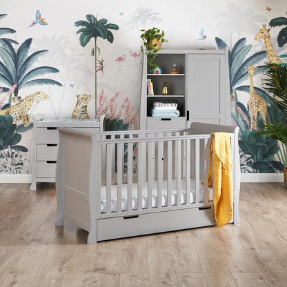 Obaby Stamford Classic Sleigh (3 Piece) Room Set - Warm Grey