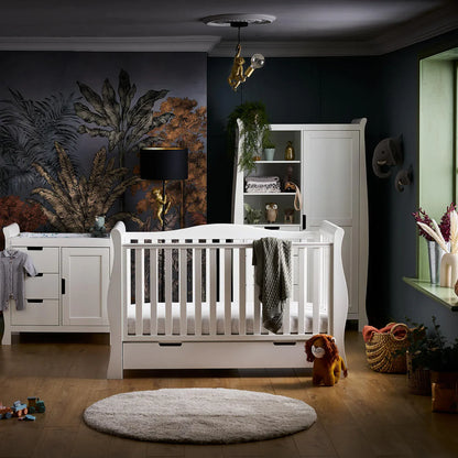 Obaby Stamford Luxe Sleigh (3 Piece) Room Set - White