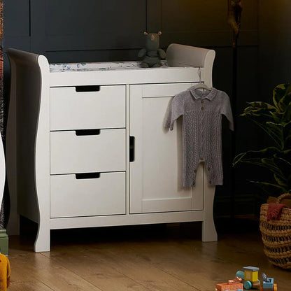 Obaby Stamford Luxe Sleigh (3 Piece) Room Set - White