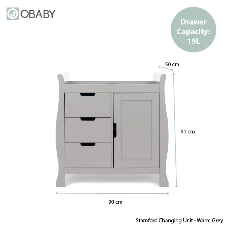 Obaby Stamford Mini Sleigh (2 Piece) Room Set - Warm Grey