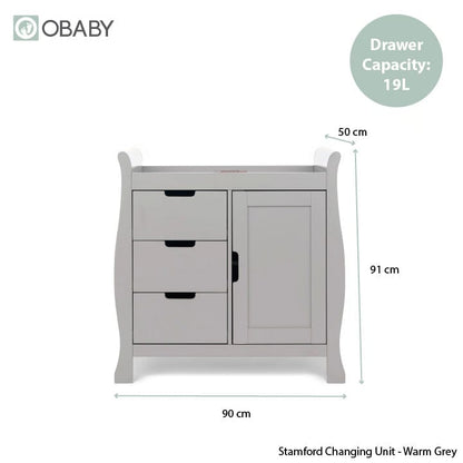 Obaby Stamford Mini Sleigh (2 Piece) Room Set - Warm Grey