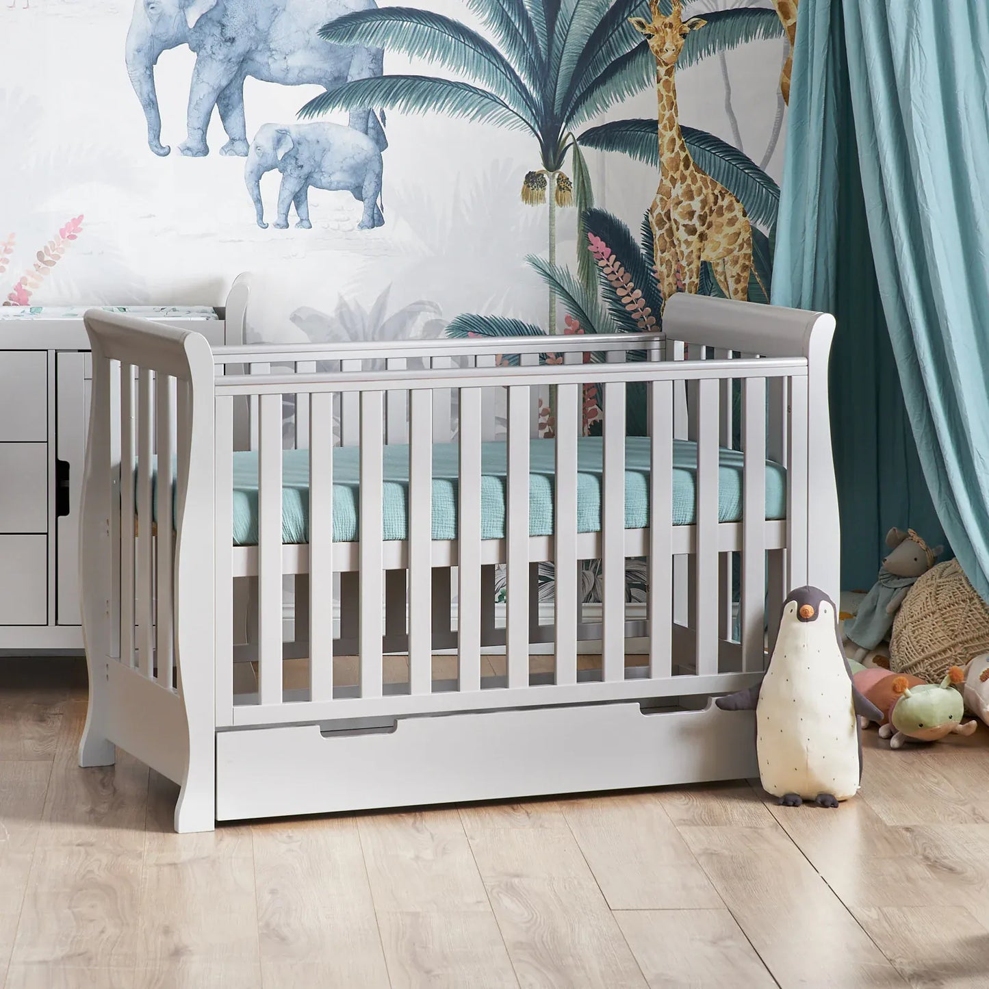Obaby Stamford Mini Sleigh (2 Piece) Room Set - Warm Grey