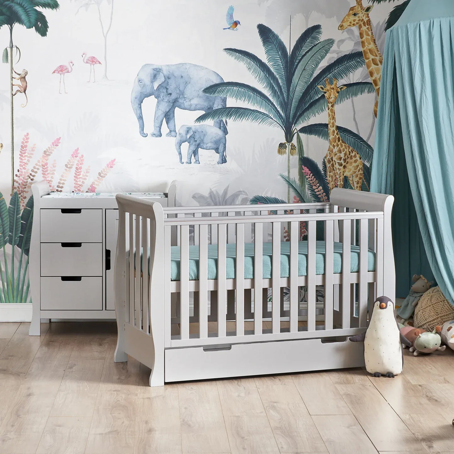 Obaby Stamford Mini Sleigh (2 Piece) Room Set - Warm Grey