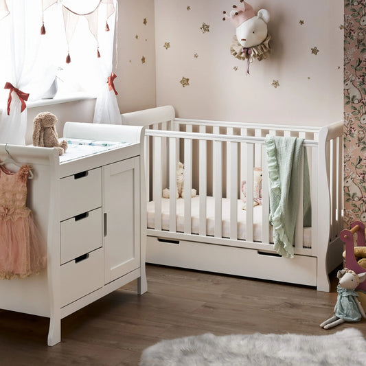 Obaby Stamford Mini Sleigh (2 Piece) Room Set - White