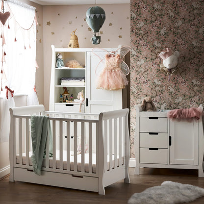 Obaby Stamford Mini Sleigh (3 Piece) Room Set - White