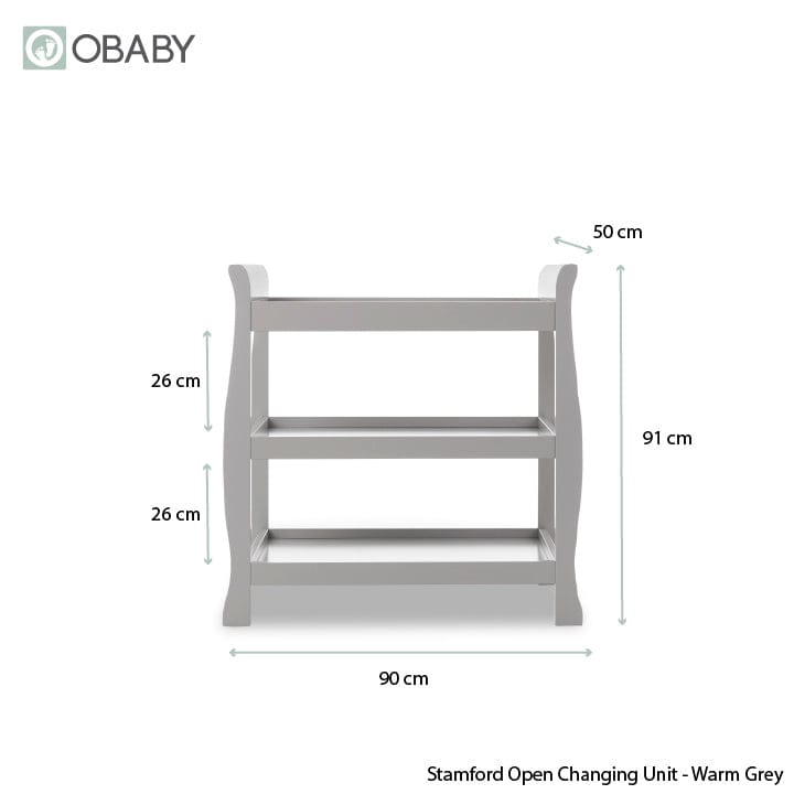 Obaby Stamford Space Saver Sleigh (2 Piece) Room Set - Warm Grey