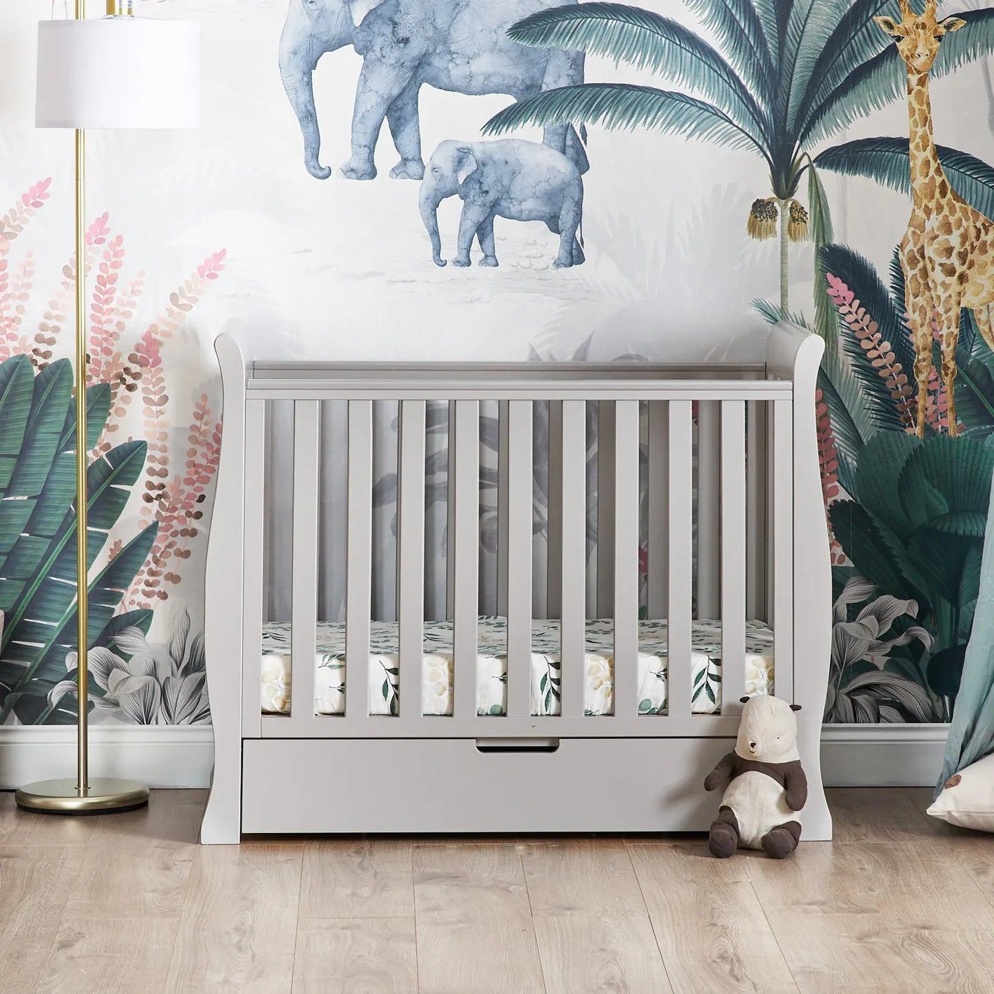 Obaby Stamford Space Saver Sleigh (2 Piece) Room Set - Warm Grey