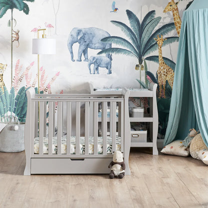 Obaby Stamford Space Saver Sleigh (2 Piece) Room Set - Warm Grey
