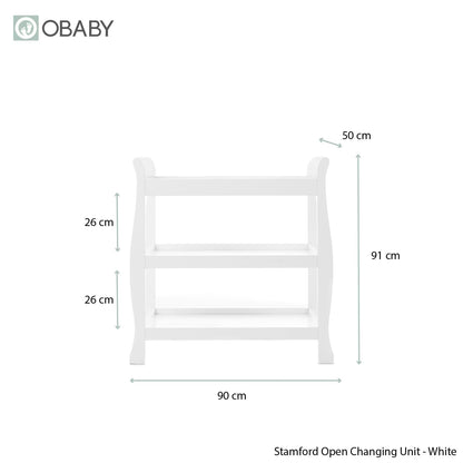 Obaby Stamford Space Saver Sleigh (2 Piece) Room Set - White