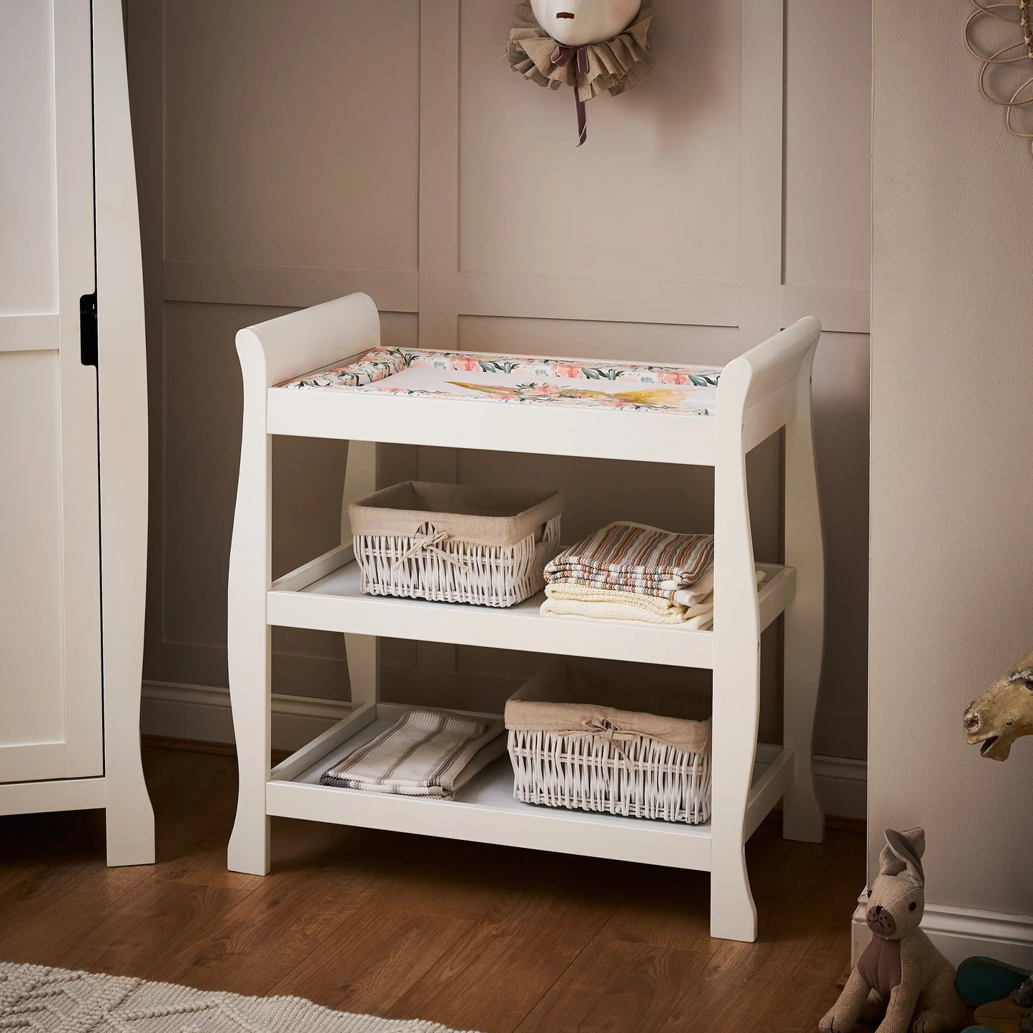 Obaby Stamford Space Saver Sleigh (2 Piece) Room Set - White