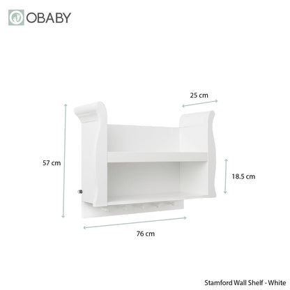 Obaby Stamford Sleigh Shelf - White