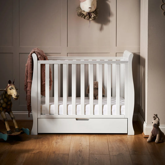 Obaby Stamford Space Saver Sleigh Cot - White