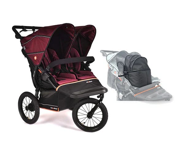Out N About Nipper Double V6 Plus Pod Newborn and Toddler Bundle - Brambleberry Red