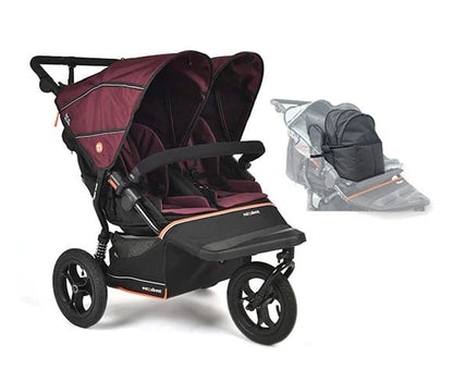 Out N About Nipper Double V6 Pod Newborn and Toddler Bundle - Brambleberry Red