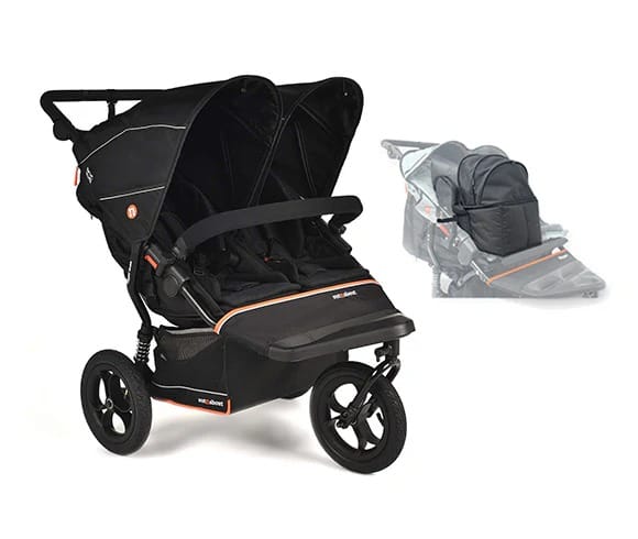 Out N About Nipper Double V6 Pod Newborn and Toddler Bundle - Summit Black