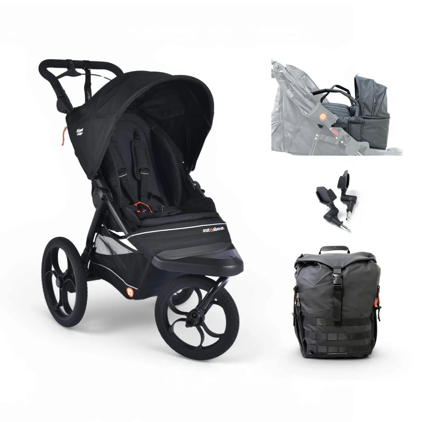 Out N About Nipper Compact Newborn Pod Bundle - Black