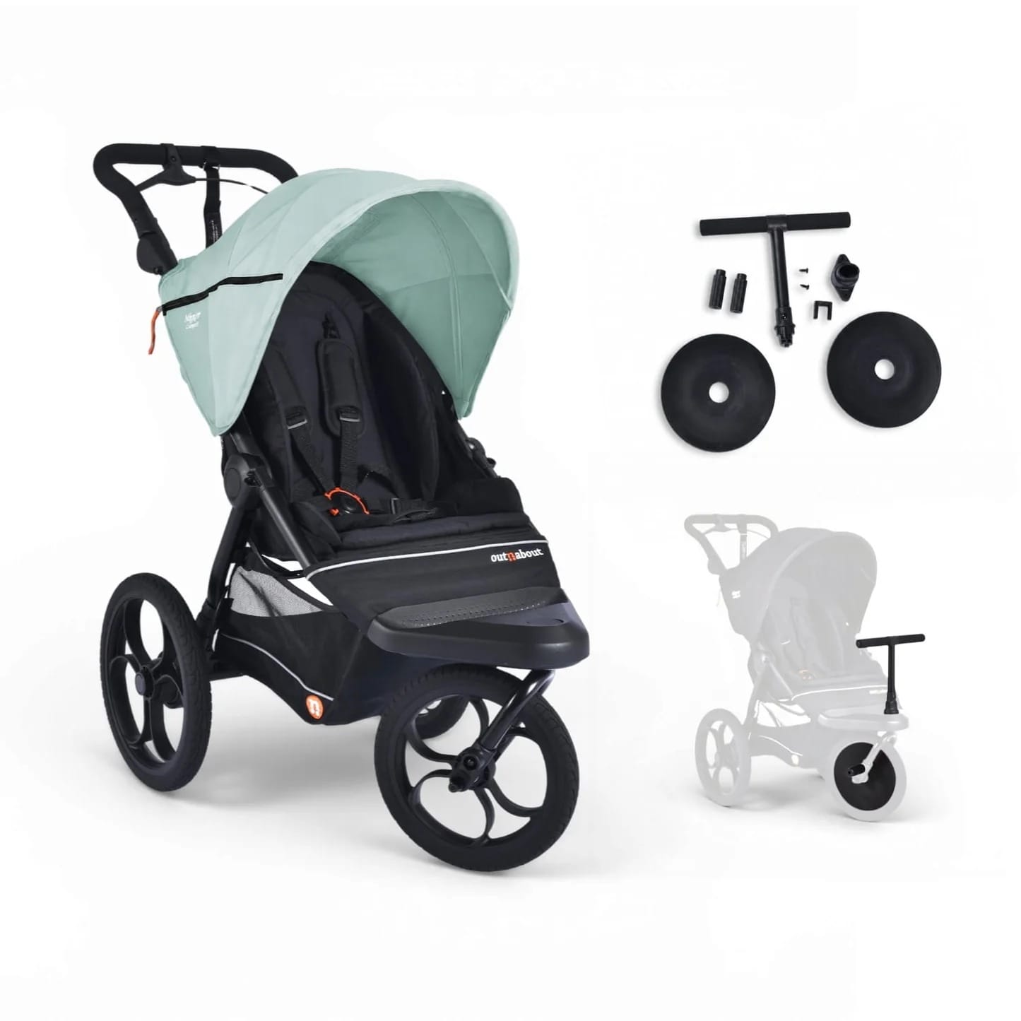 Out N About Nipper Compact Front Rider Bundle - Green