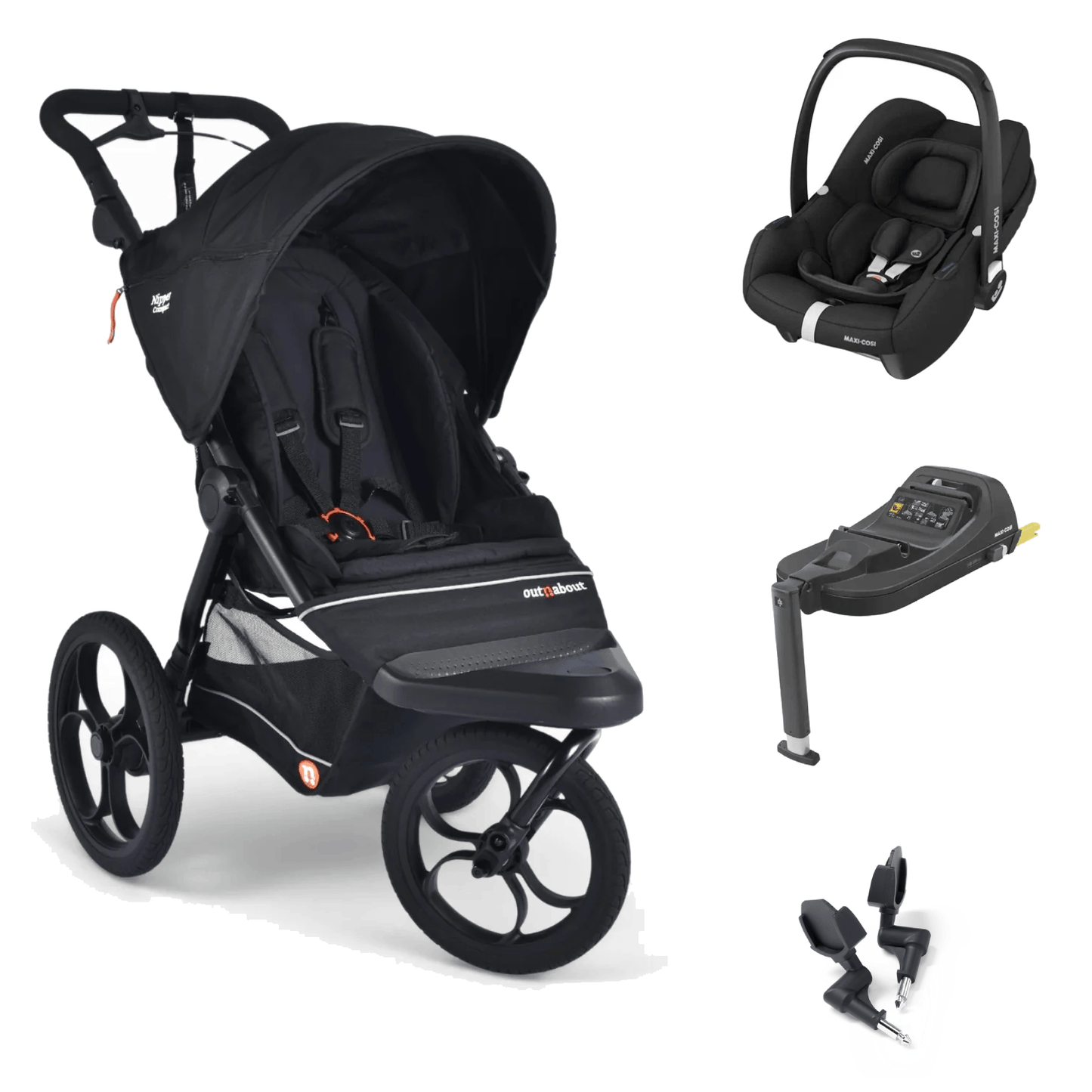 Out N About Nipper Compact (Cabriofix i-Size) Travel System - Black