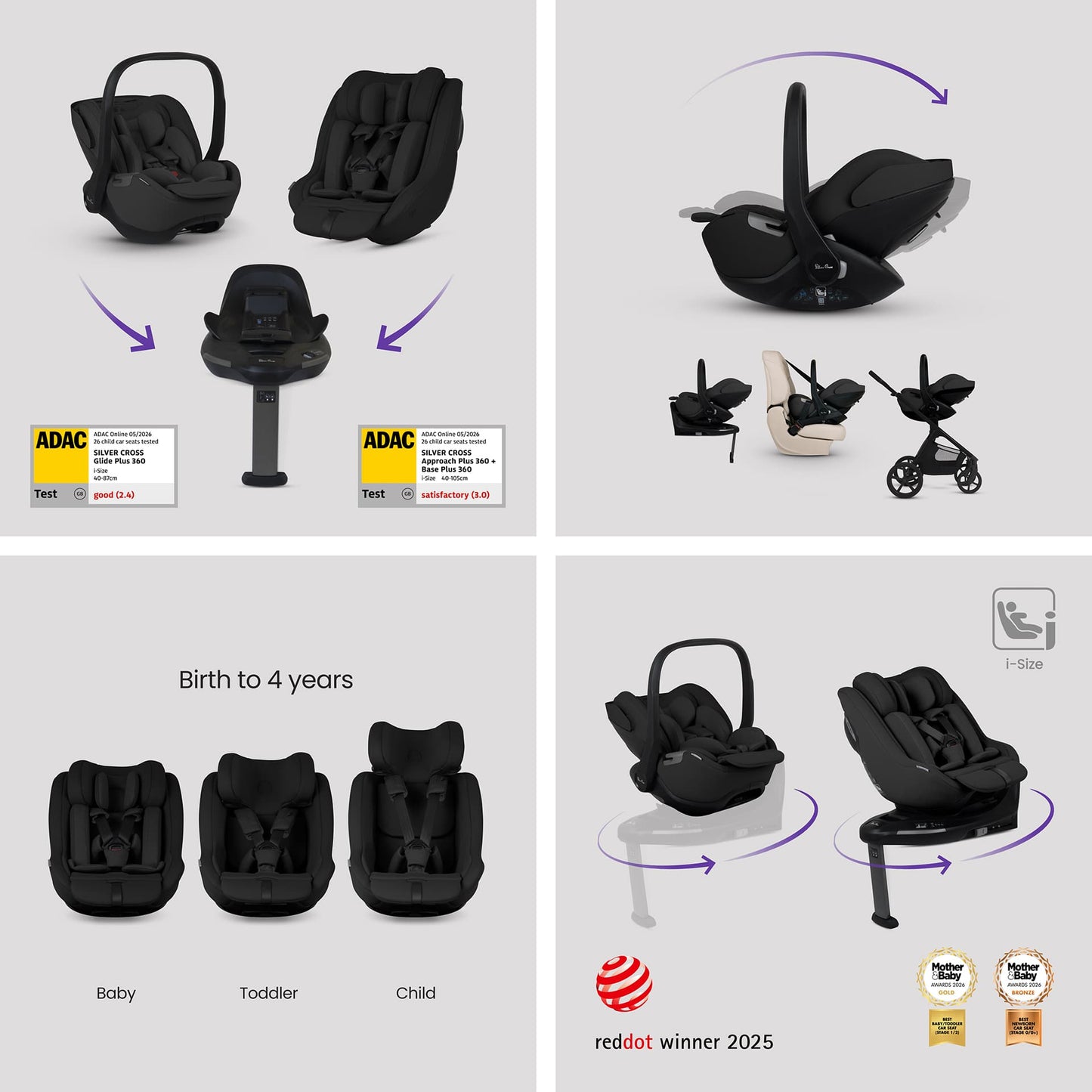 Silver Cross Cove 2 Ultimate 360 Family Travel System - Onyx