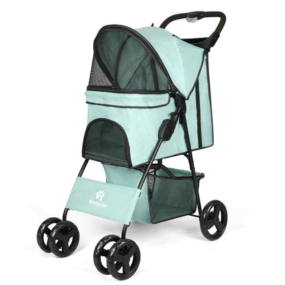Large Collapsible Pet Stroller with Storage Compartment