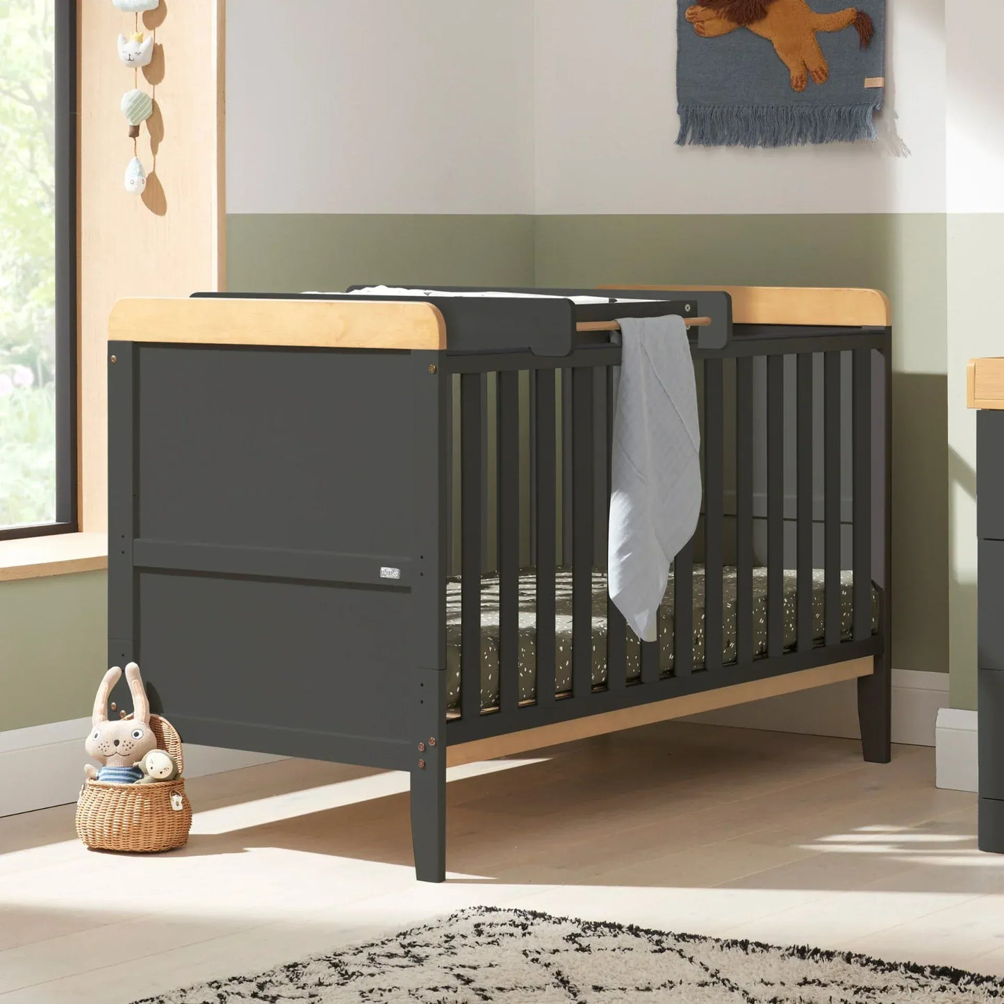 Tutti Bambini Rio 2 Piece Room Set - Honey Oak & Slate Grey