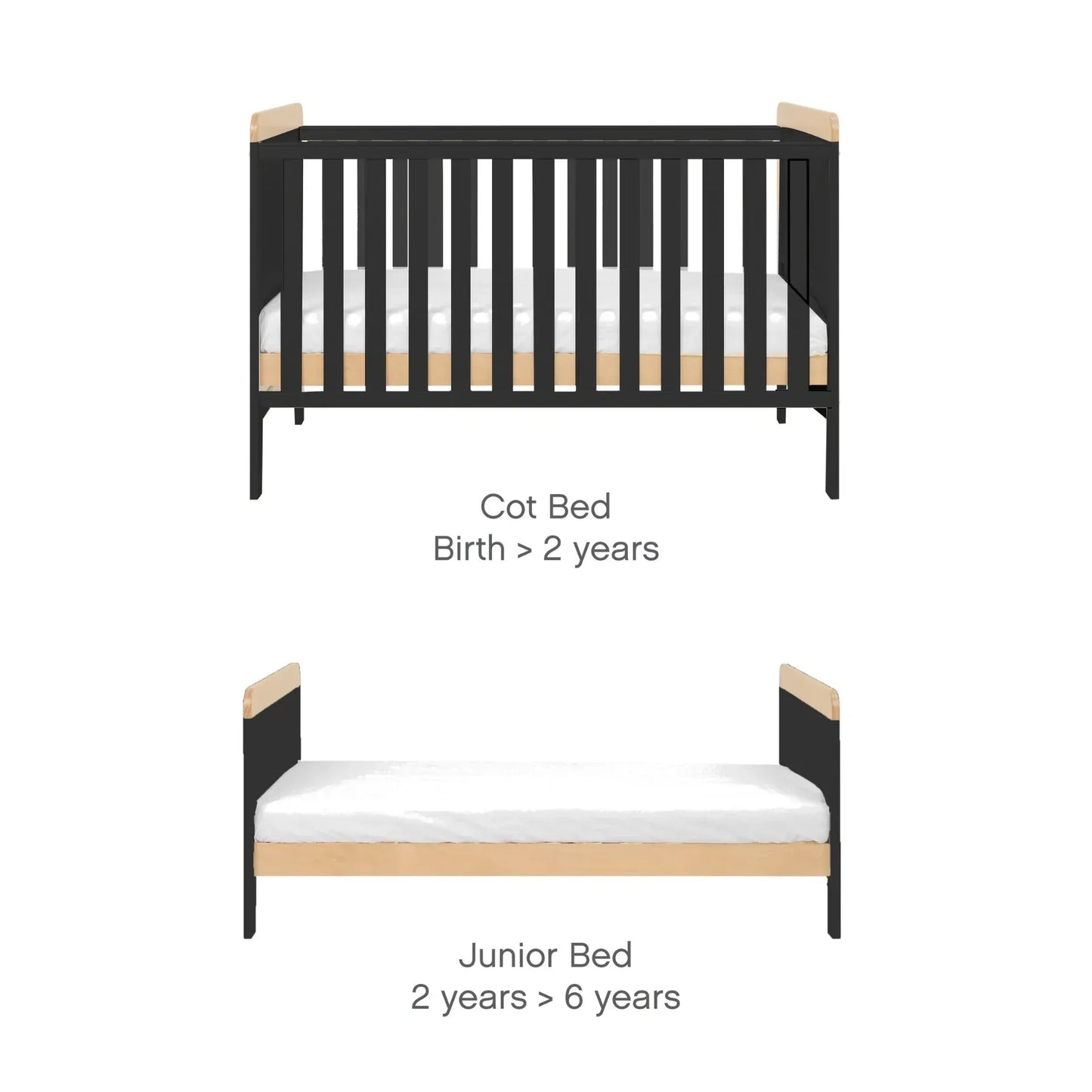 Tutti Bambini Rio 2 Piece Room Set - Honey Oak & Slate Grey