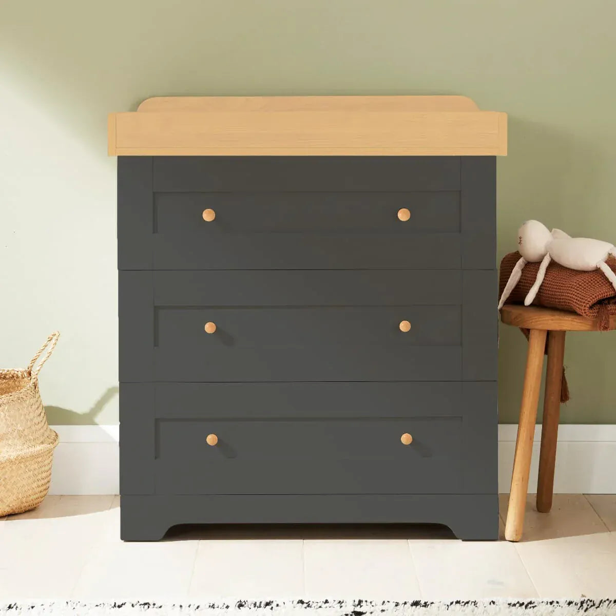 Tutti Bambini Rio 2 Piece Room Set - Honey Oak & Slate Grey