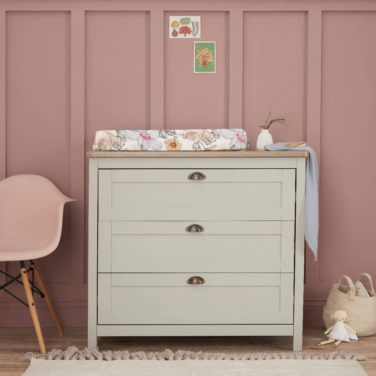 Tutti Bambini Verona 4 Piece Room Set - Dove Grey/Oak