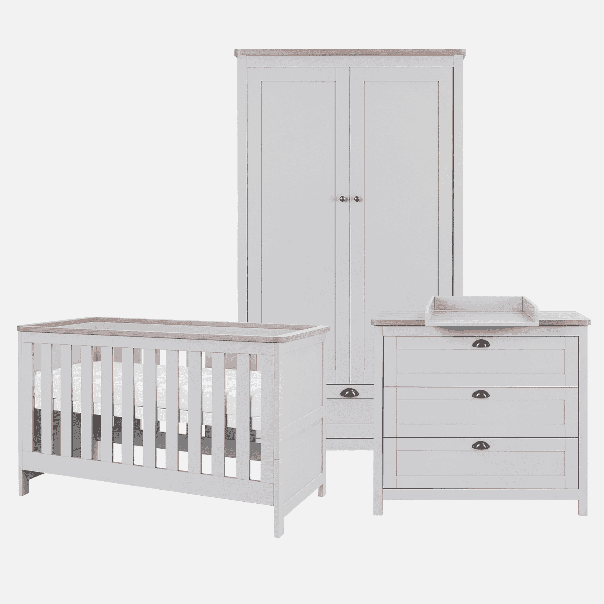 Tutti Bambini Verona 4 Piece Room Set - Dove Grey/Oak