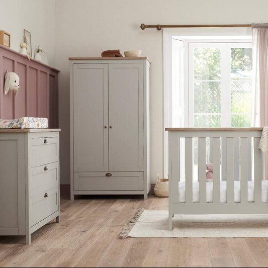 Tutti Bambini Verona 4 Piece Room Set - Dove Grey/Oak