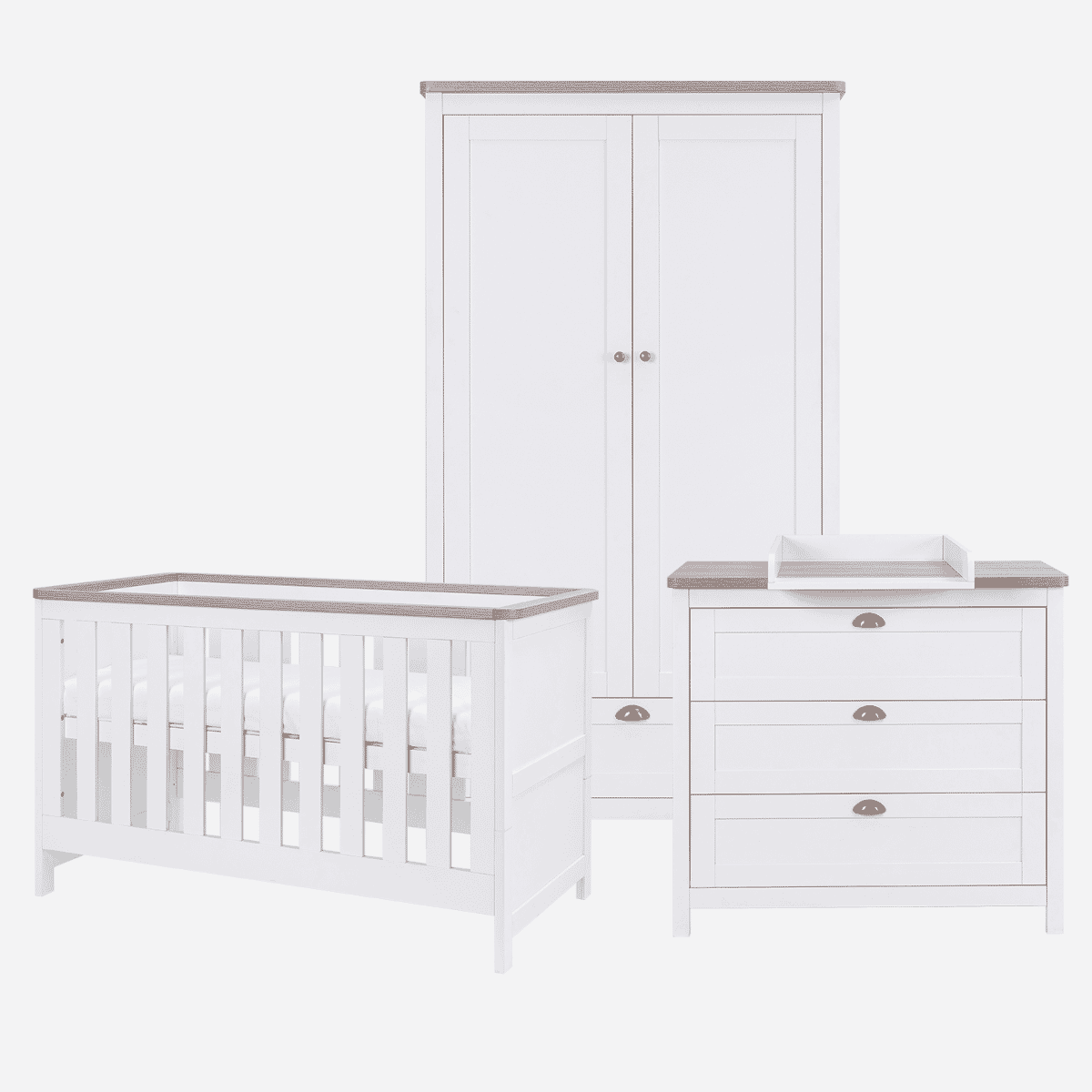 Tutti Bambini Verona 4 Piece Room Set - White/Oak