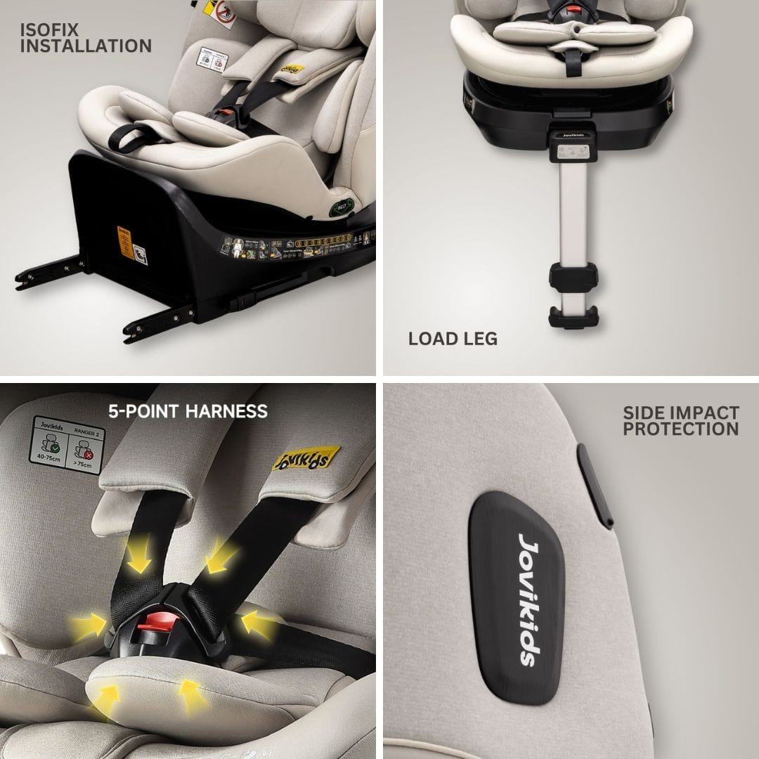 Jovikids Ranger 2 i-Size 360 Rotating Car Seat - Milkstone
