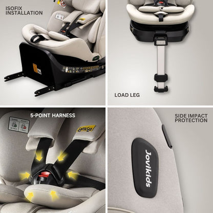 Jovikids Ranger 2 i-Size 360 Rotating Car Seat - Milkstone