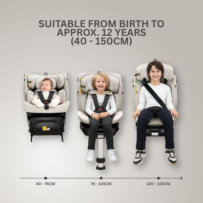Jovikids Ranger 2 i-Size 360 Rotating Car Seat - Milkstone