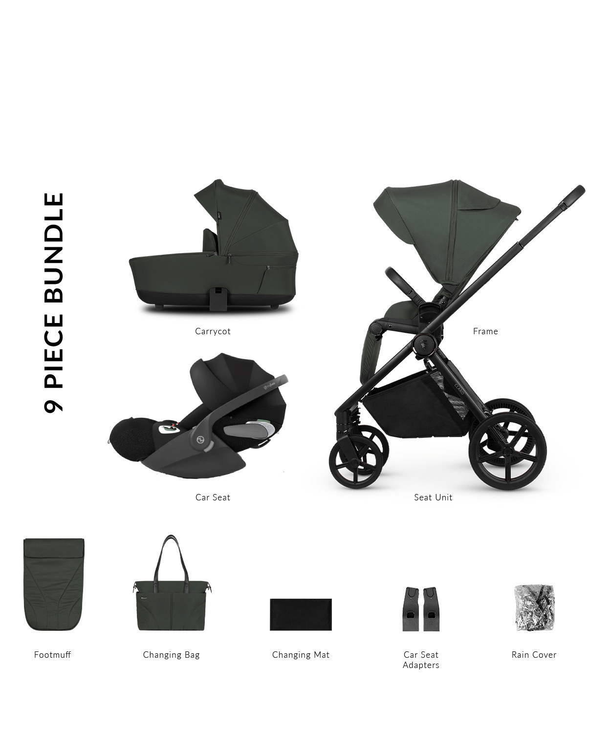 Venicci Claro 3in1 (Cloud T) Travel System - Forest